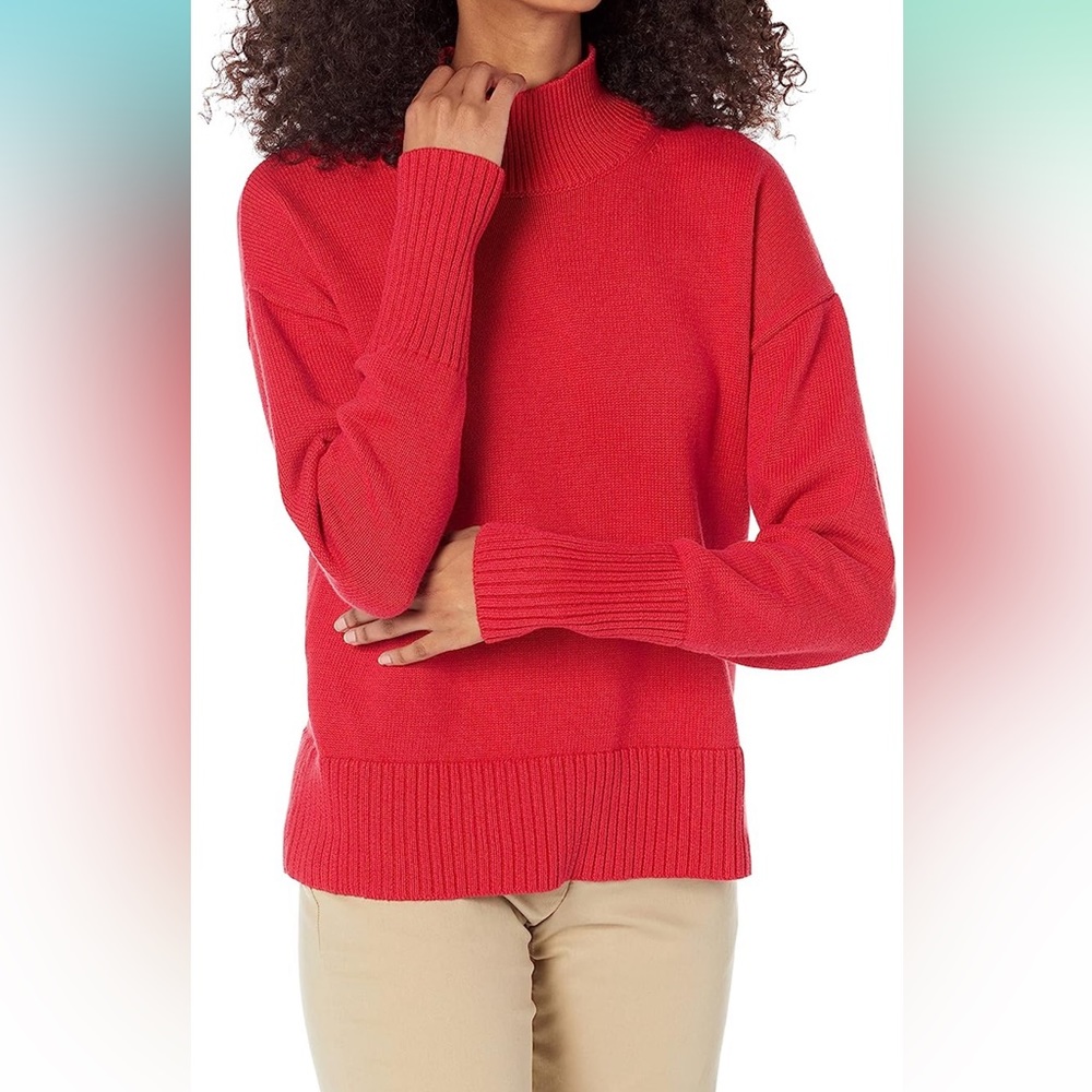 Red Gap mock neck cotton sweater, size L